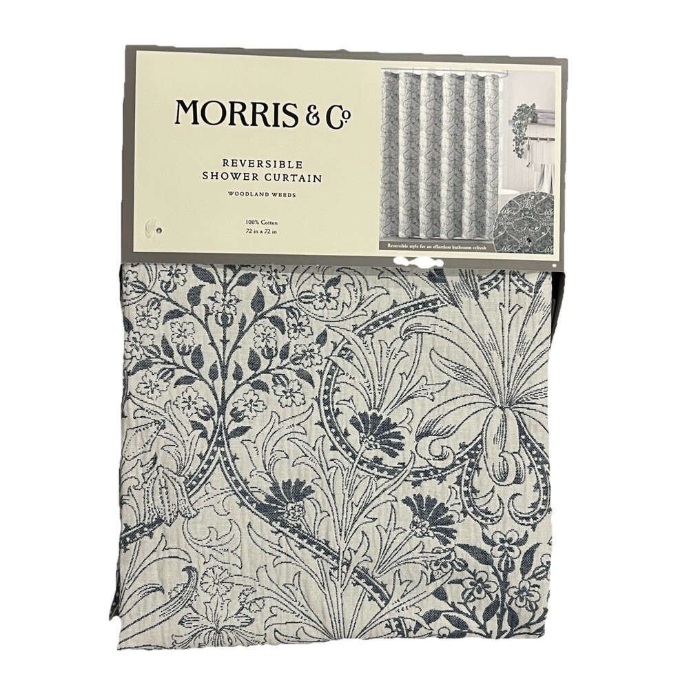 William Morris & Co  Woodland Weeds Textured Fabric Shower Curtain 100% Cotton